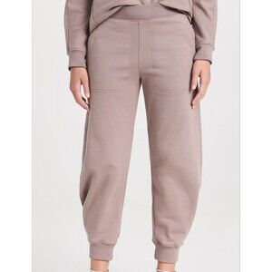 Tibi Calder Sweatpants Long Cement Gray Balloon Tapered Leg Barrel